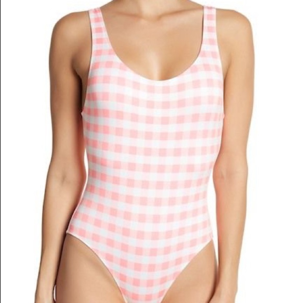 Solid & Striped Pink Gingham One Piece - image 1